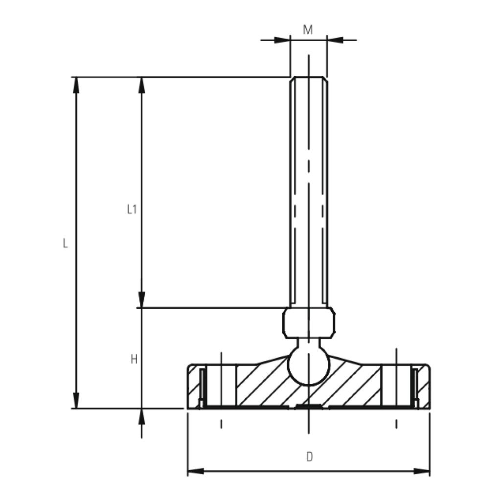 Weight Rated Tilting Adjustable Feet Screw In Threaded Feet - Foto 6